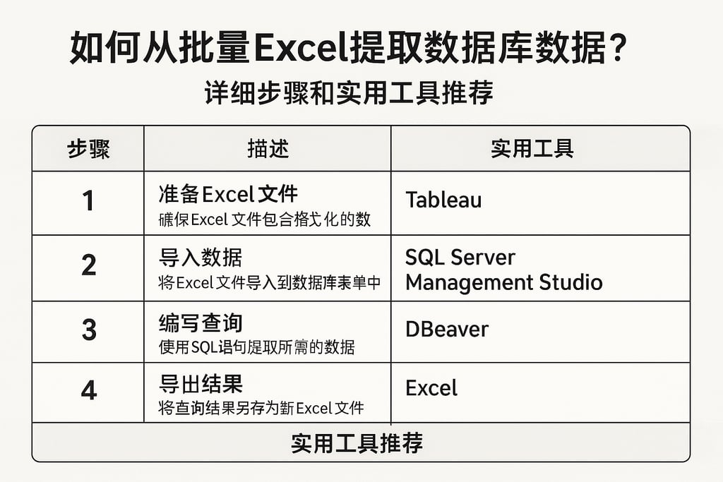 如何从批量Excel提取数据库数据？详细步骤和实用工具推荐