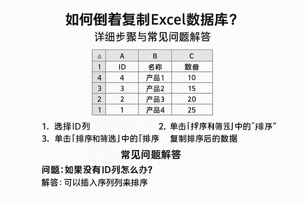 如何倒着复制Excel数据库？详细步骤与常见问题解答