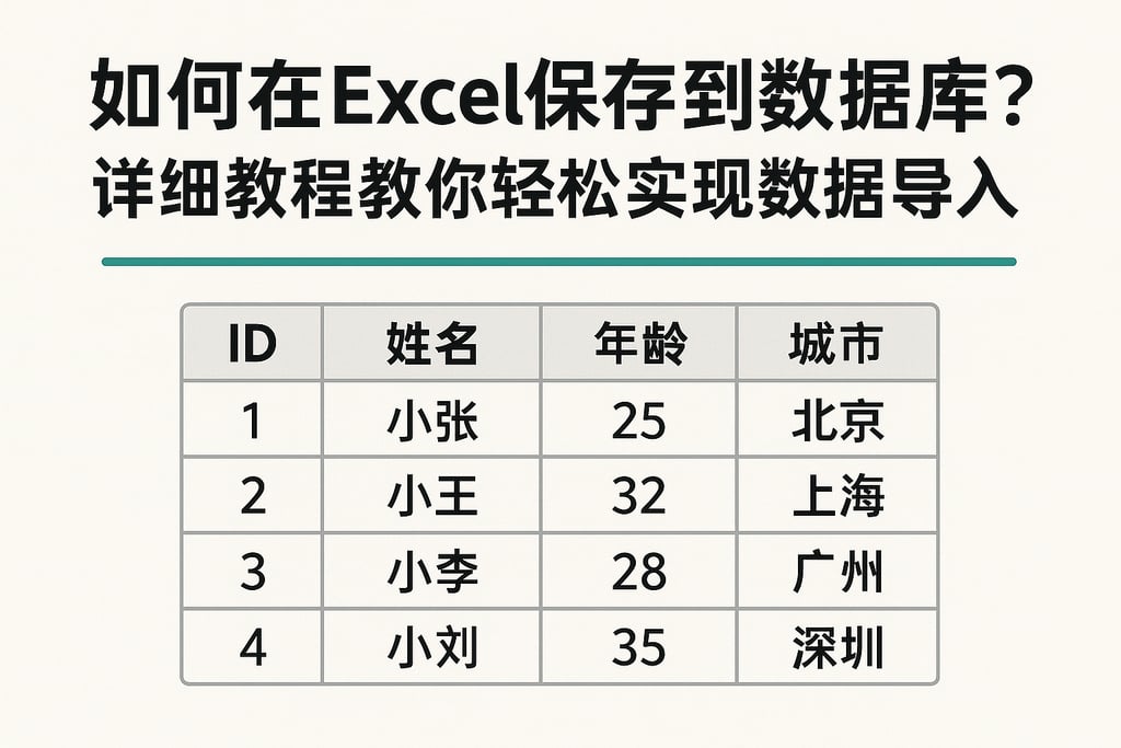 如何在Excel保存到数据库？详细教程教你轻松实现数据导入