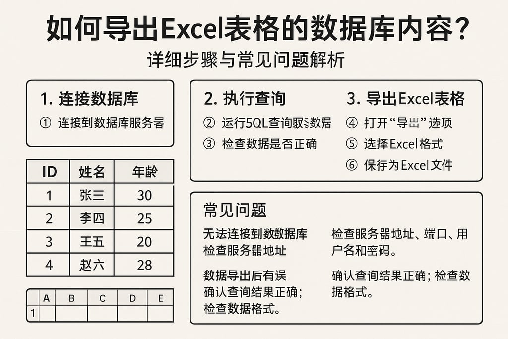 如何导出Excel表格的数据库内容？详细步骤与常见问题解析
