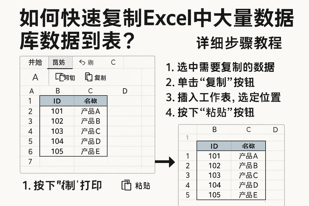 如何快速复制Excel中大量数据库数据到新表？详细步骤教程