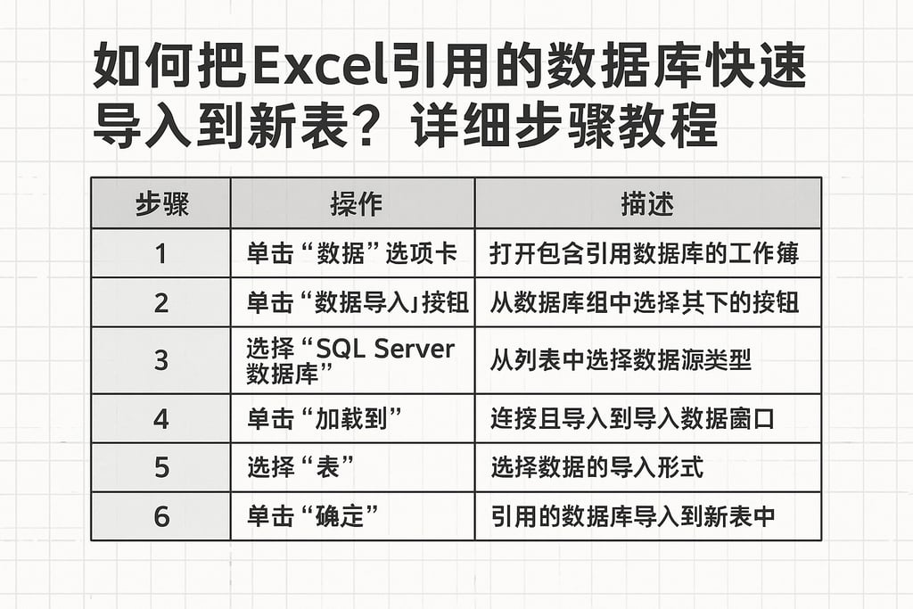如何把Excel引用的数据库快速导入到新表？详细步骤教程