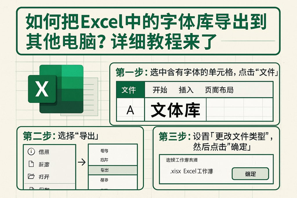 如何把excel中的字体库导出到其他电脑？详细教程来了