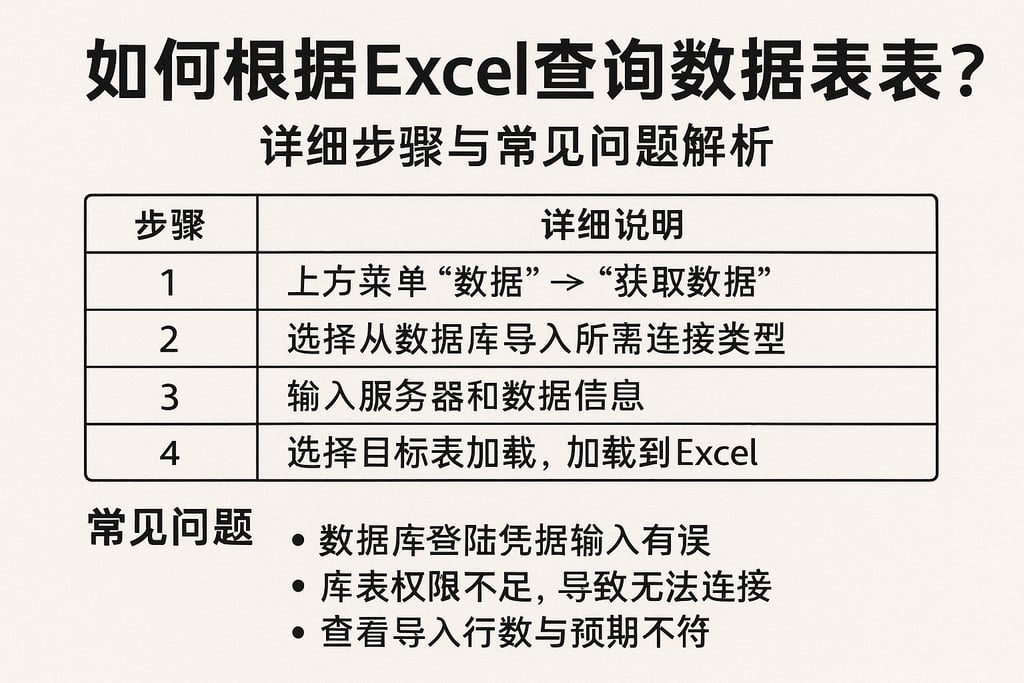 如何根据Excel查询数据库表？详细步骤与常见问题解析