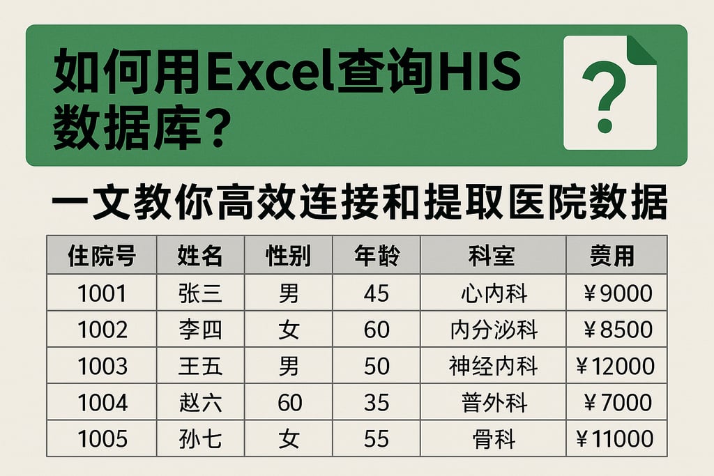 如何用Excel查询HIS数据库？一文教你高效连接和提取医院数据