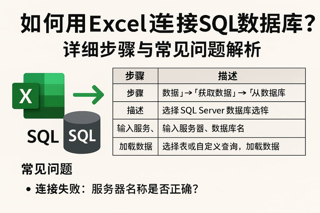 如何用Excel连接SQL数据库？详细步骤与常见问题解析