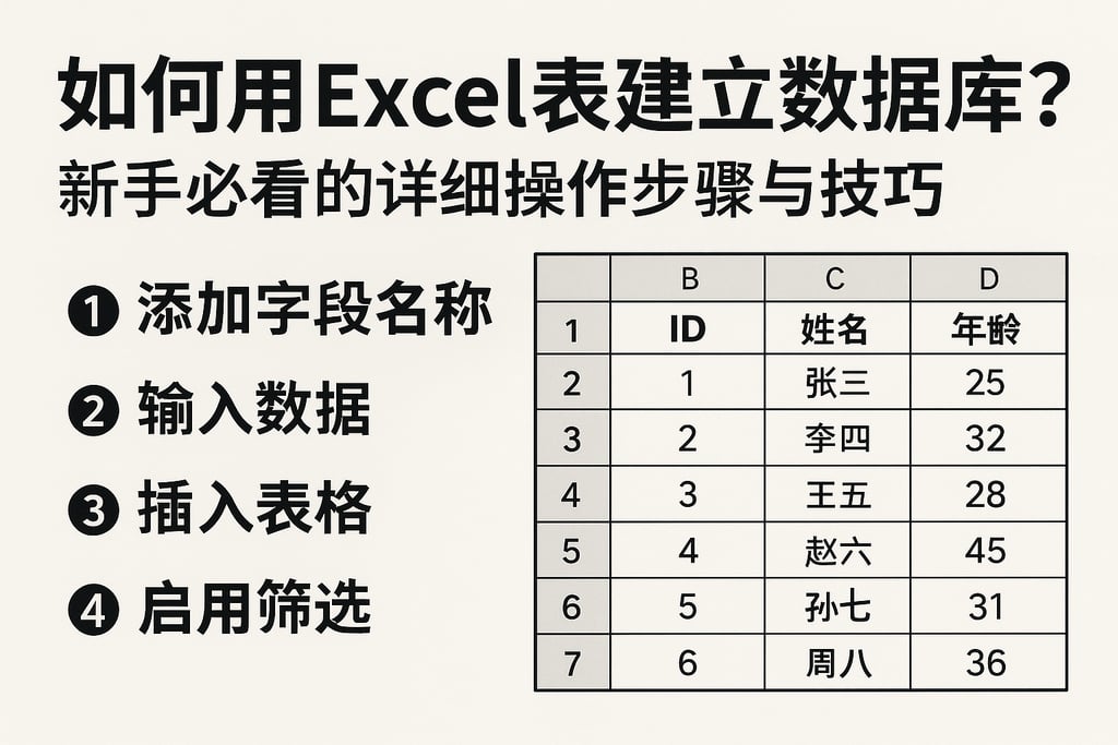 如何用excel表建立数据库？新手必看的详细操作步骤与技巧
