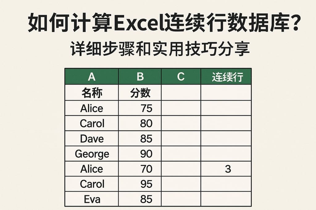 如何计算Excel连续行数据库？详细步骤和实用技巧分享