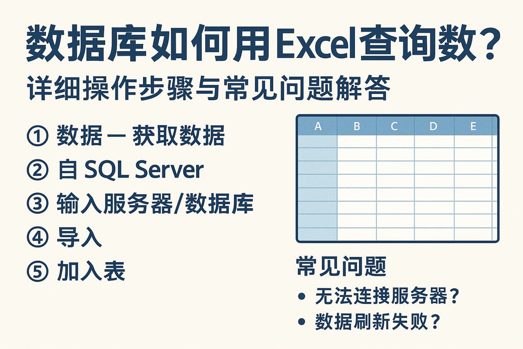 数据库如何用Excel查询数据？详细操作步骤与常见问题解答
