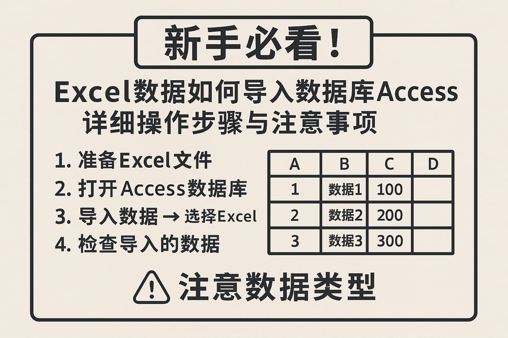 新手必看！excel数据如何导入数据库access详细操作步骤与注意事项