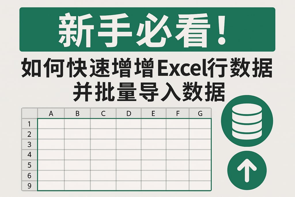 新手必看！如何快速增加Excel行数据库并批量导入数据