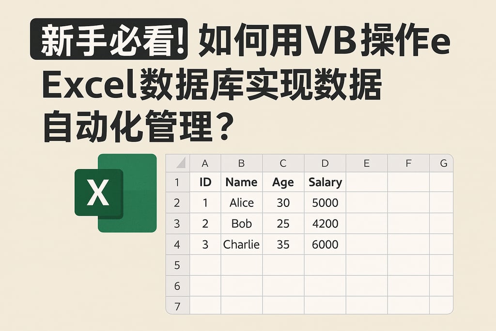 新手必看！如何用VB操作Excel数据库实现数据自动化管理？
