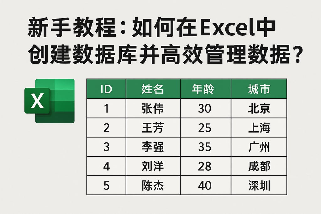 新手教程：如何在Excel中创建数据库并高效管理数据？