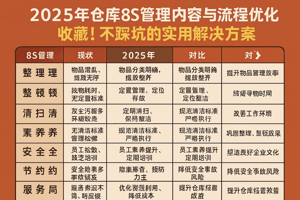 2025年仓库8S管理内容与流程优化对比，收藏！不踩坑的实用解决方案