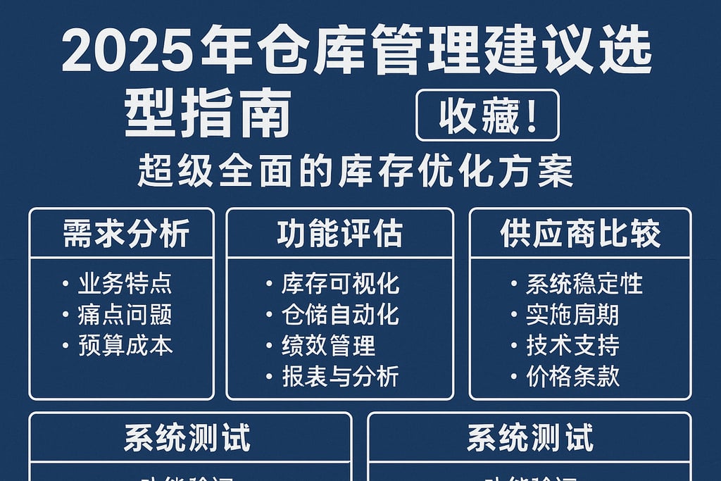 2025年仓库管理建议选型指南，收藏！超级全面的库存优化方案