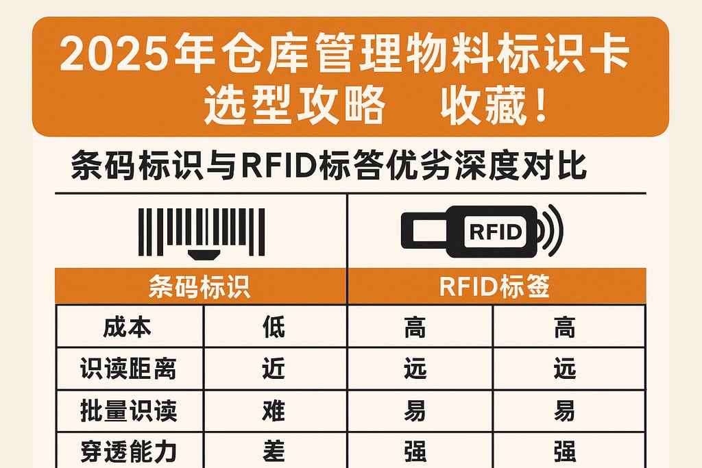 2025年仓库管理物料标识卡选型攻略，收藏！条码标识与RFID标签优劣深度对比