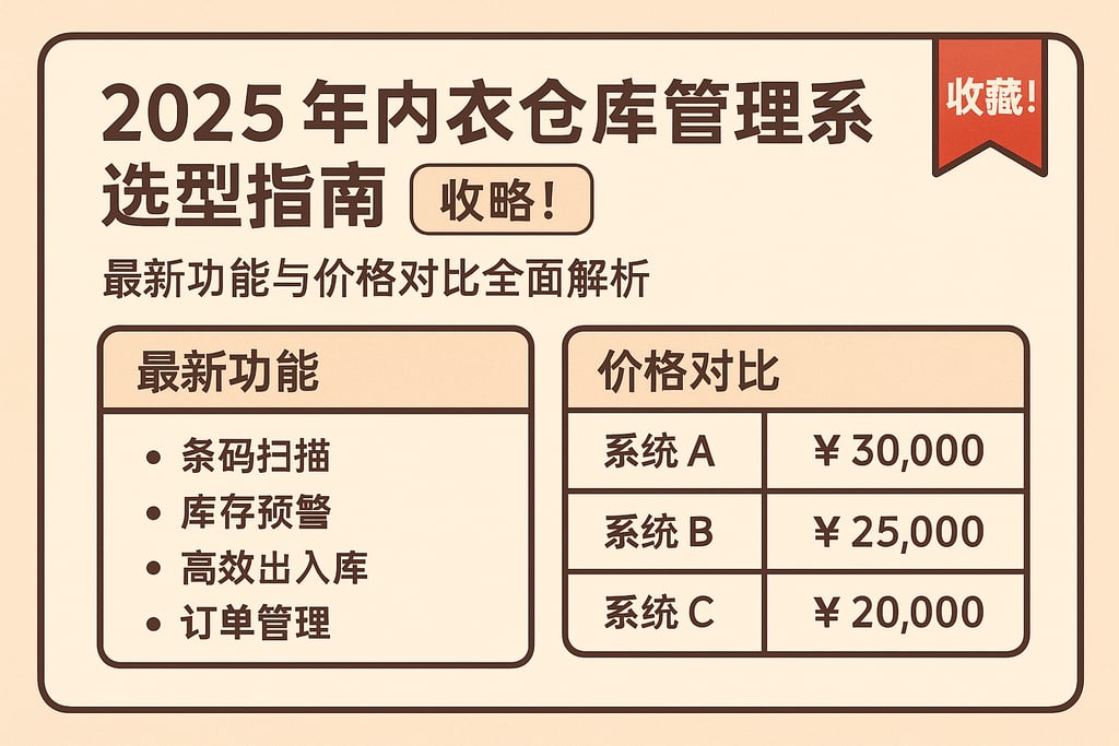 2025年内衣仓库管理系统选型指南，收藏！最新功能与价格对比全面解析