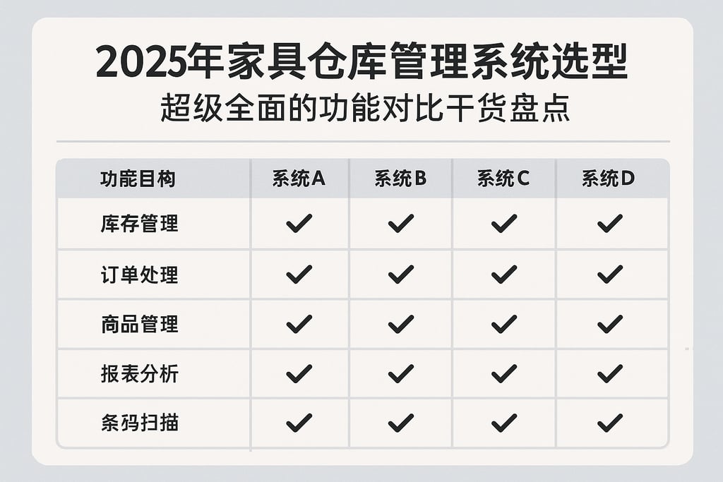 2025年家具仓库管理系统选型指南，超级全面的功能对比干货盘点