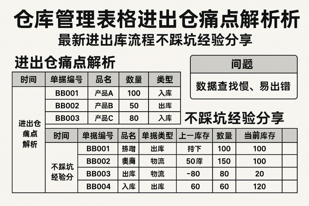 仓库管理表格进出仓痛点解析，最新进出库流程不踩坑经验分享
