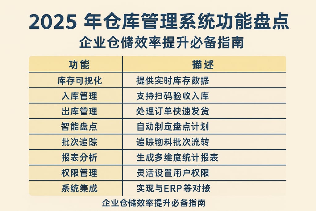 2025年一彩仓库管理系统功能盘点，企业仓储效率提升必备指南
