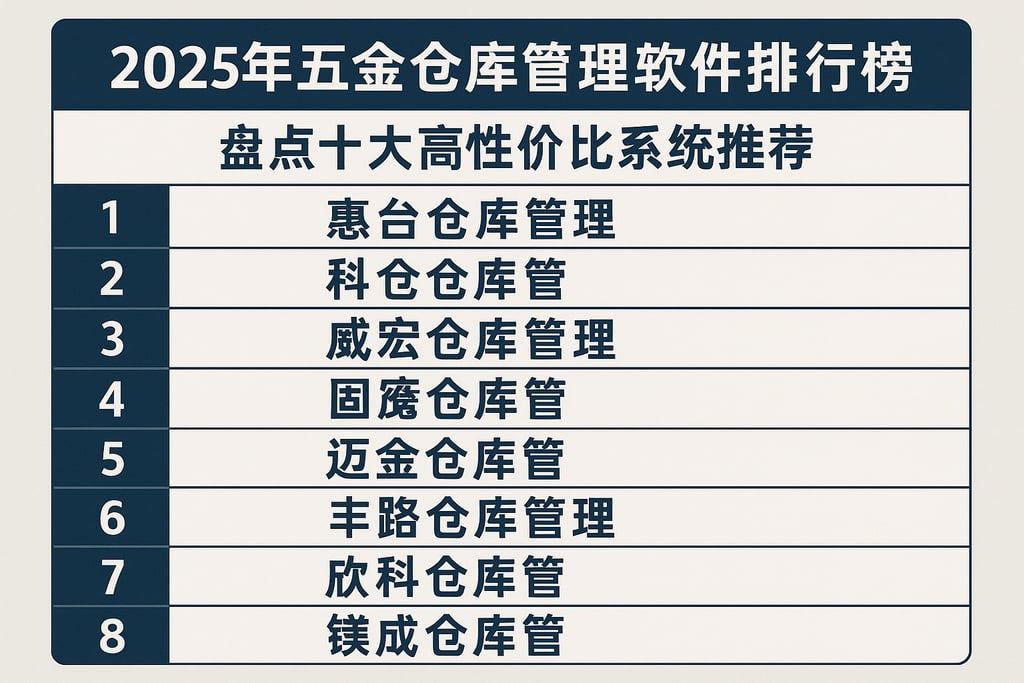 2025年五金仓库管理软件排行榜，盘点十大高性价比系统推荐