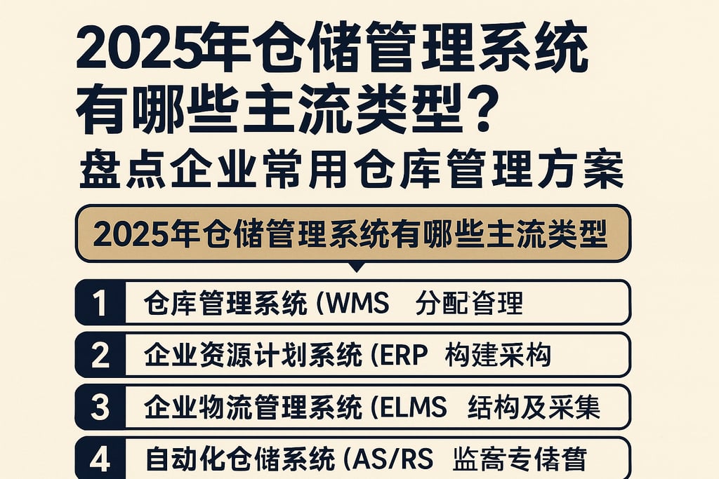 2025年仓储管理系统有哪些主流类型？盘点企业常用仓库管理方案