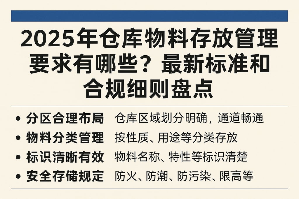 2025年仓库物料存放管理要求有哪些？最新标准和合规细则盘点