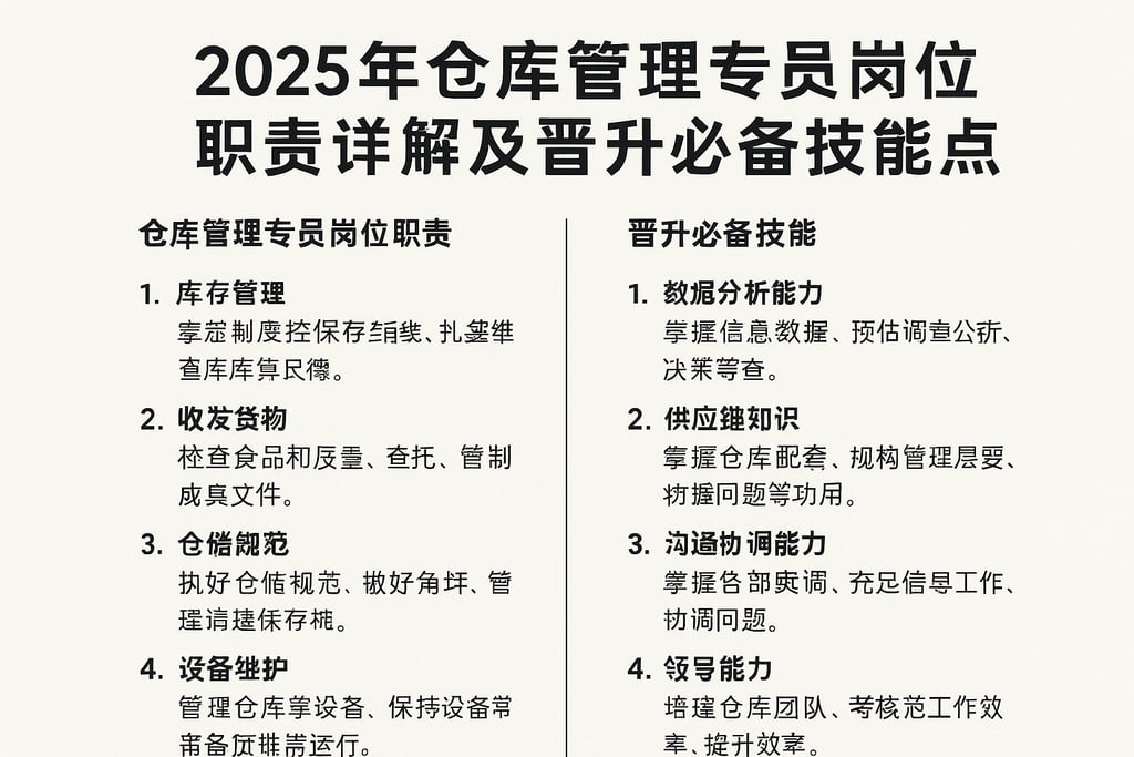 2025年仓库管理专员岗位职责详解及晋升必备技能盘点