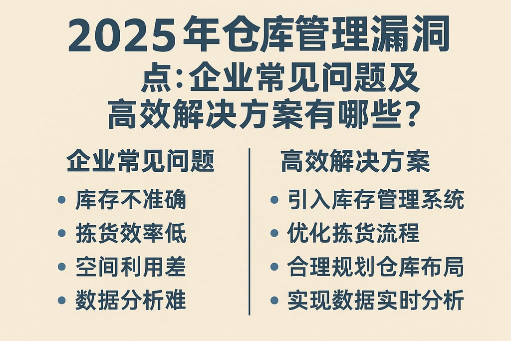 2025年仓库管理漏洞盘点：企业常见问题及高效解决方案有哪些？