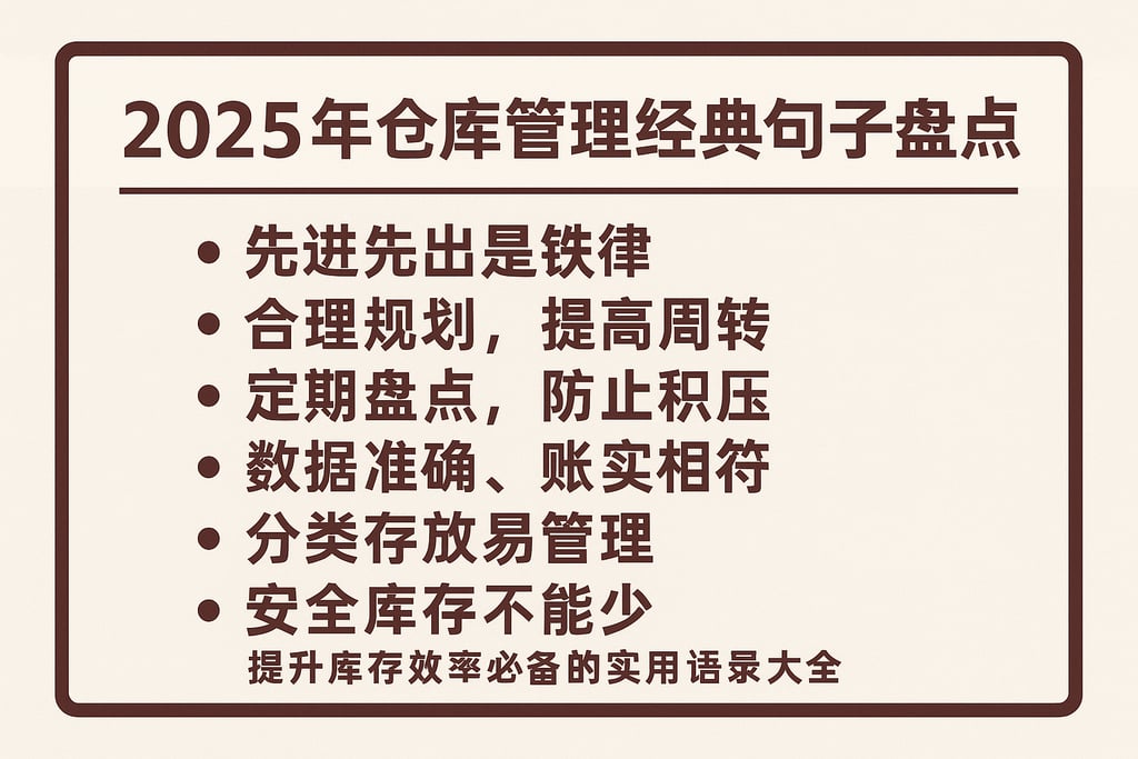 2025年仓库管理经典句子盘点，提升库存效率必备的实用语录大全