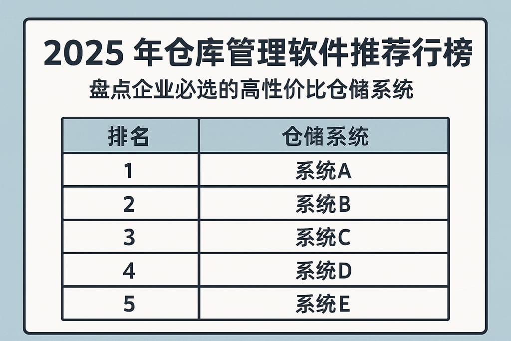 2025年仓库管理软件推荐排行榜，盘点企业必选的高性价比仓储系统