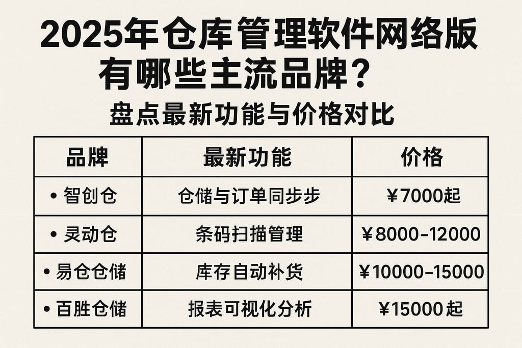 2025年仓库管理软件网络版有哪些主流品牌？盘点最新功能与价格对比