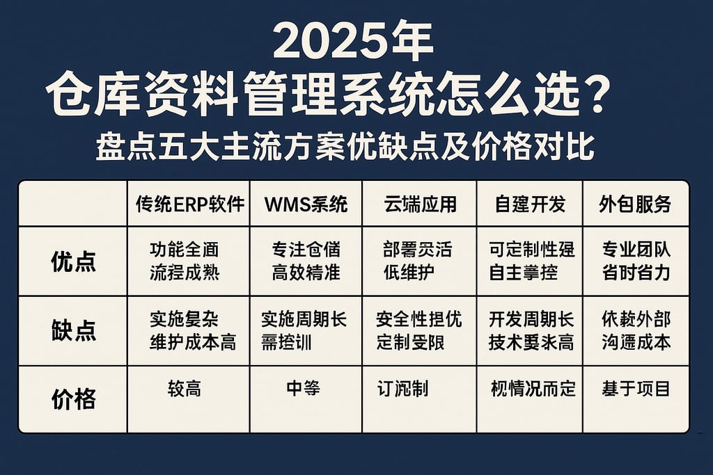 2025年仓库资料管理系统怎么选？盘点五大主流方案优缺点及价格对比