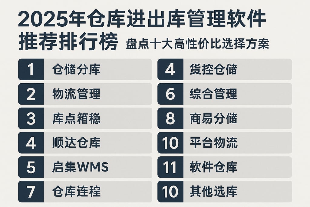 2025年仓库进出库管理软件推荐排行榜，盘点十大高性价比选择方案