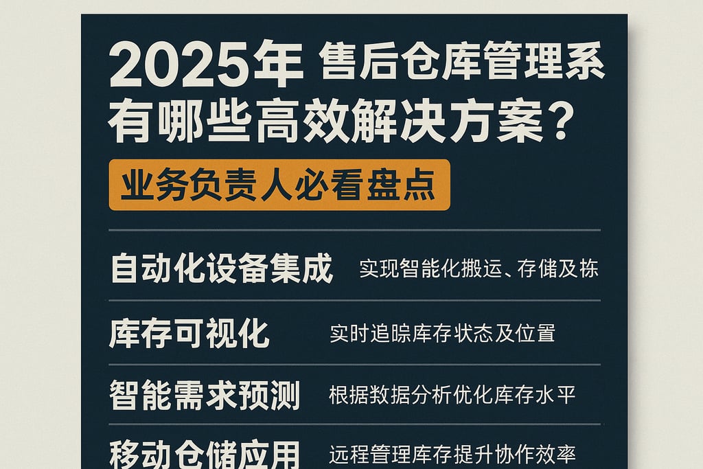 2025年售后仓库管理系统有哪些高效解决方案？业务负责人必看盘点