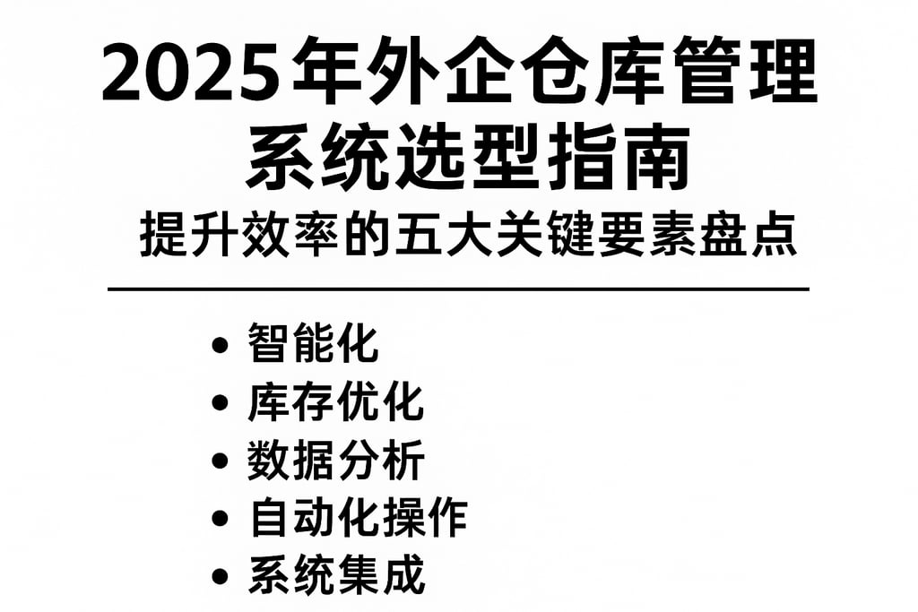 2025年外企仓库管理系统选型指南：提升效率的五大关键要素盘点