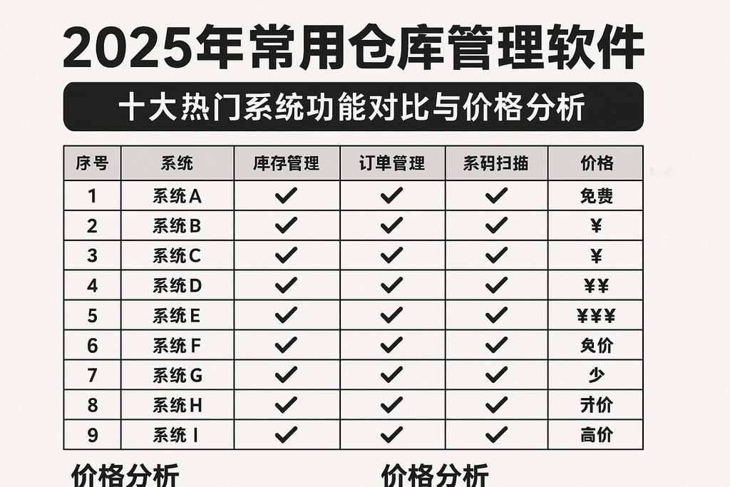 2025年常用仓库管理软件盘点，十大热门系统功能对比与价格分析