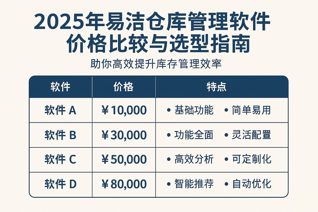 2025年易洁仓库管理软件价格对比与选型指南，助你高效提升库存管理效率