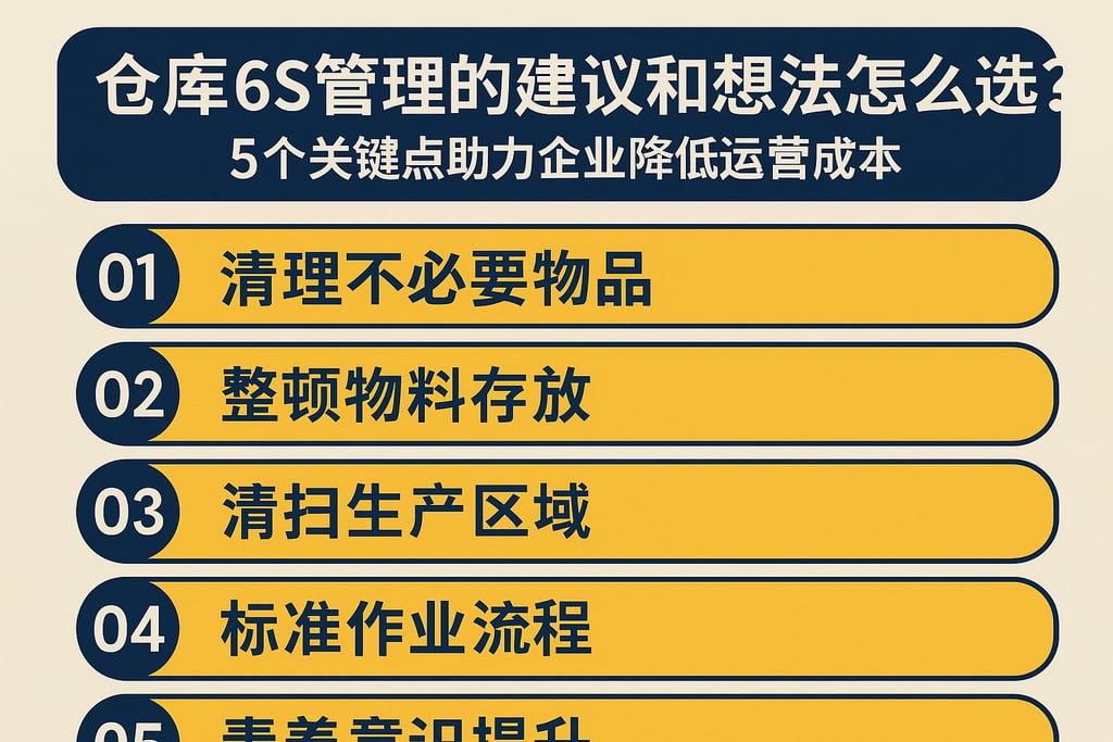 仓库6S管理的建议和想法怎么选？5个关键点助力企业降低运营成本
