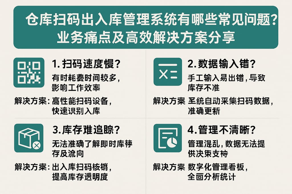 仓库扫码出入库管理系统有哪些常见问题？业务痛点及高效解决方案分享