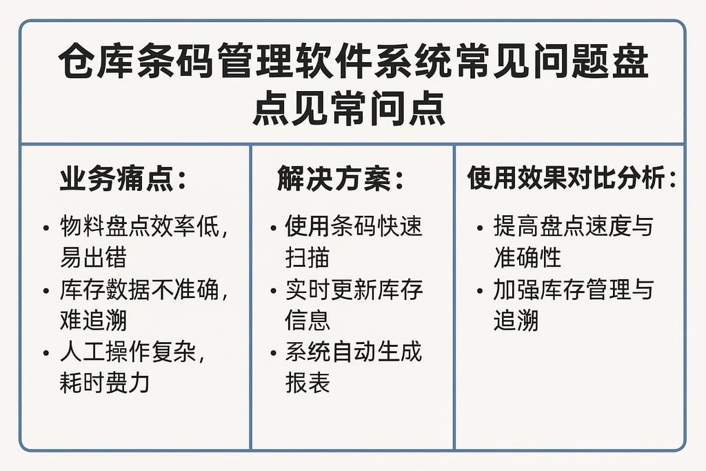 仓库条码管理软件系统常见问题盘点：业务痛点、解决方案与使用效果对比分析