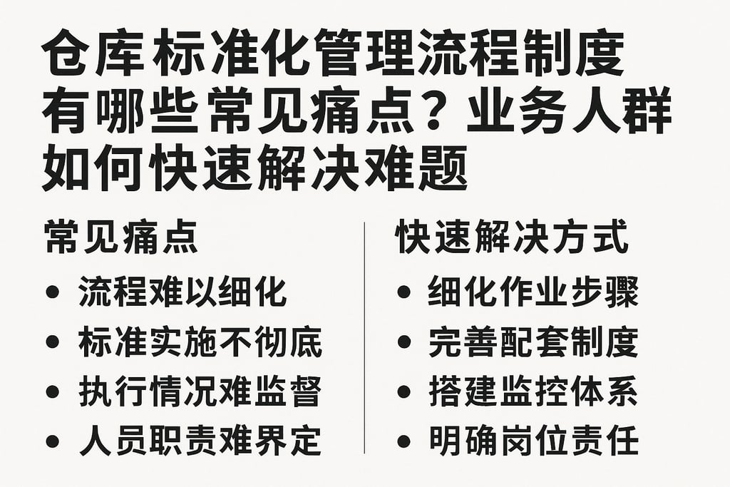 仓库标准化管理流程制定有哪些常见痛点？业务人群如何快速解决难题