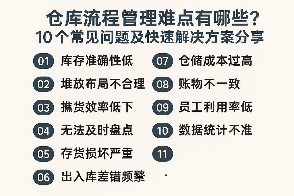 仓库流程管理难点有哪些？10个常见问题及快速解决方案分享