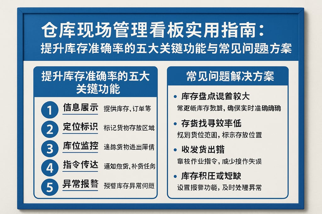 仓库现场管理看板实用指南：提升库存准确率的五大关键功能与常见问题解决方案