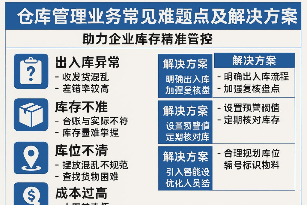 仓库管理业务常见难题盘点及解决方案，助力企业库存精准管控