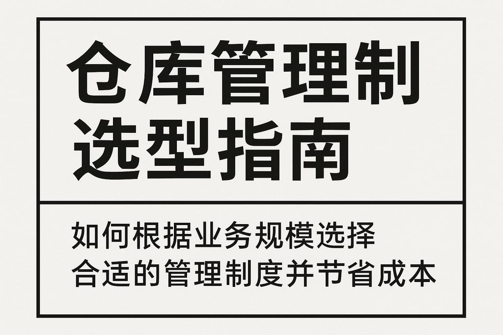 仓库管理制选型指南：如何根据业务规模选择合适的管理制度并节省成本
