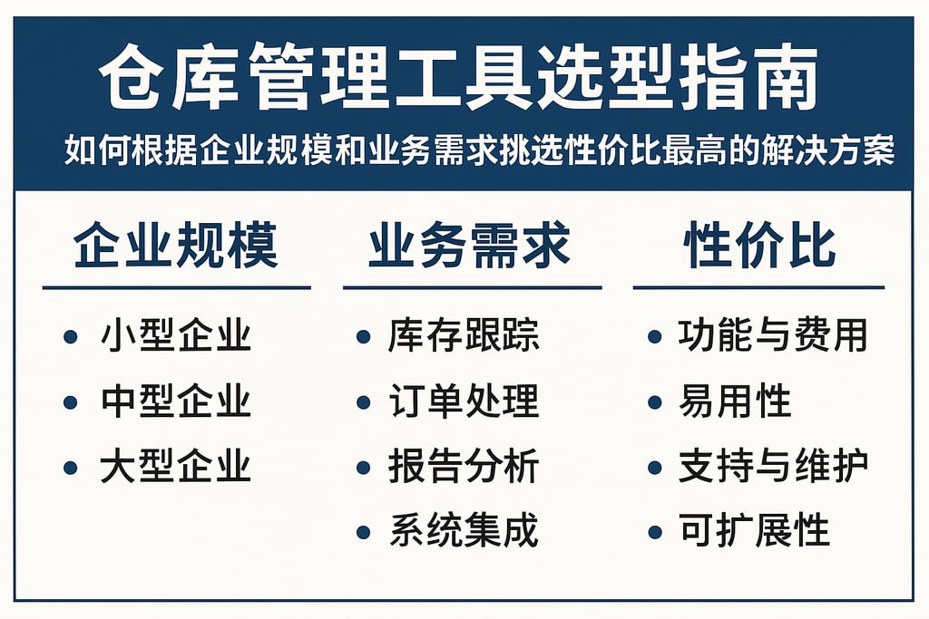 仓库管理工具选型指南：如何根据企业规模和业务需求挑选性价比最高的解决方案