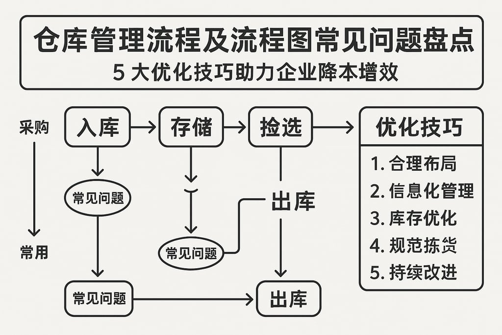 仓库管理流程及流程图常见问题盘点，5大优化技巧助力企业降本增效