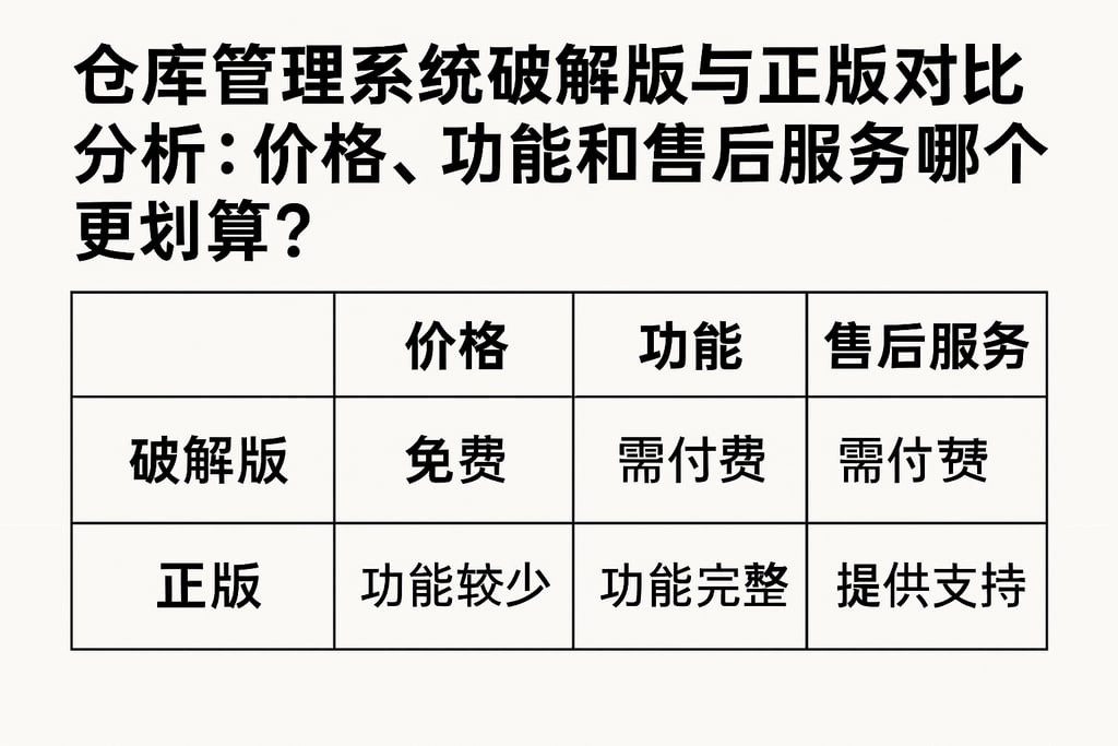 仓库管理系统破解版与正版对比分析：价格、功能和售后服务哪个更划算？