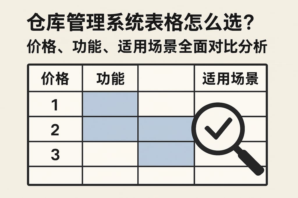 仓库管理系统表格怎么选？价格、功能、适用场景全面对比分析